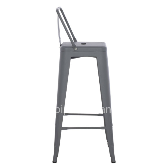 BAR STOOL WITH BACKREST MELITA-PRO HM8643.50 METAL IN GREY 42x42x100Hcm.