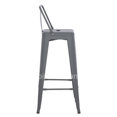 BAR STOOL WITH BACKREST MELITA-PRO HM8643.50 METAL IN GREY 42x42x100Hcm.
