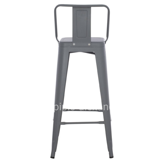 BAR STOOL WITH BACKREST MELITA-PRO HM8643.50 METAL IN GREY 42x42x100Hcm.