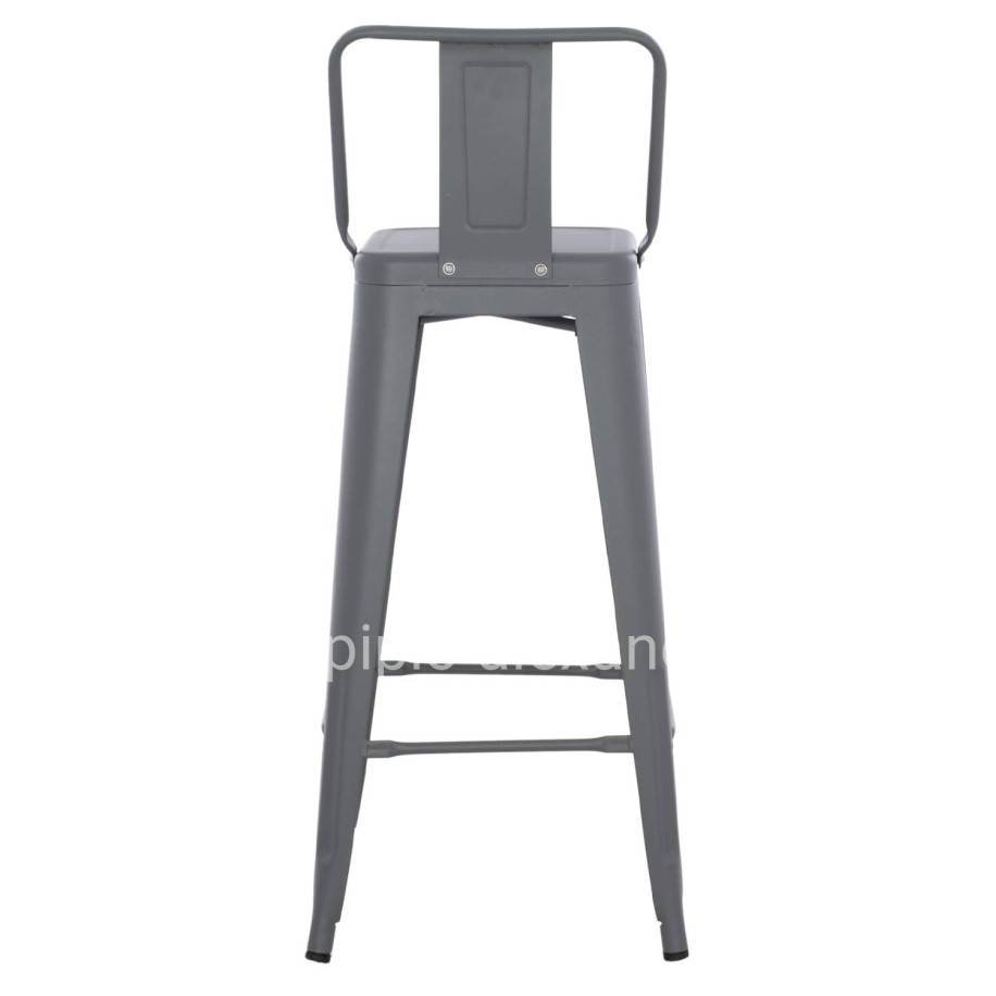 BAR STOOL WITH BACKREST MELITA-PRO HM8643.50 METAL IN GREY 42x42x100Hcm.
