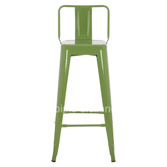 BAR STOOL WITH BACKREST MELITA-PRO HM98643.53 METAL IN LIGHT OLIVE GREEN 42x42x100Hcm.