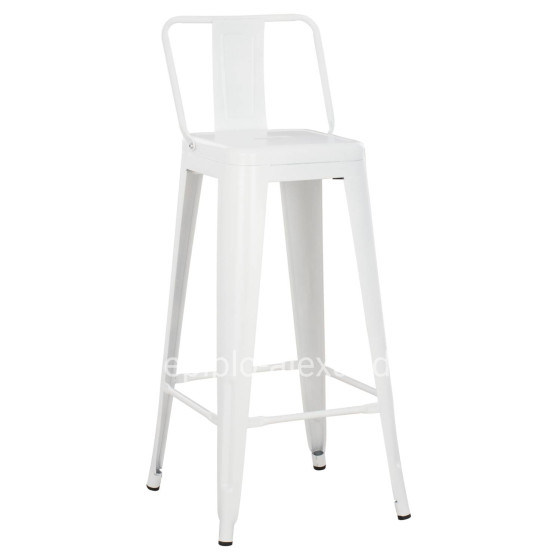 BAR STOOL WITH BACKREST MELITA-PRO HM8643.41 METAL IN MATTE WHITE 42x42x100Hcm.