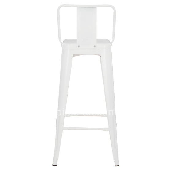 BAR STOOL WITH BACKREST MELITA-PRO HM8643.41 METAL IN MATTE WHITE 42x42x100Hcm.