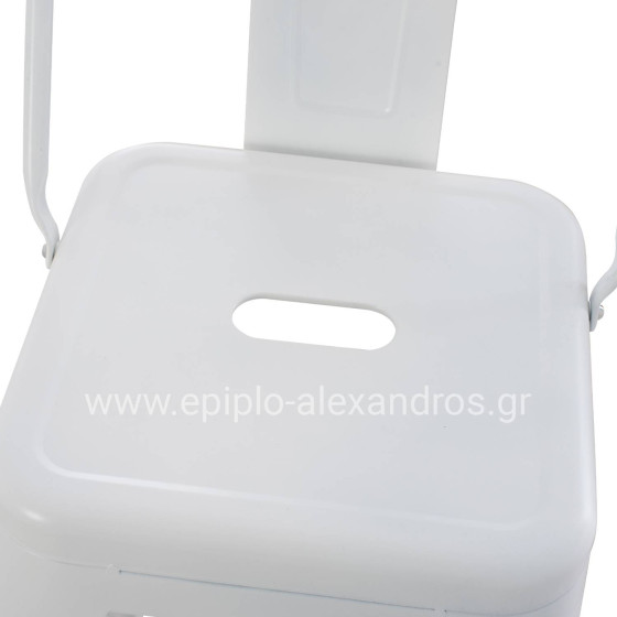 BAR STOOL WITH BACKREST MELITA-PRO HM8643.41 METAL IN MATTE WHITE 42x42x100Hcm.