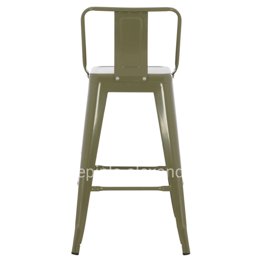 BAR STOOL MEDIUM HEIGHT MELITA-PRO HM8574.43 METAL IN DARK OLIVE GREEN 43x43x88Hcm.