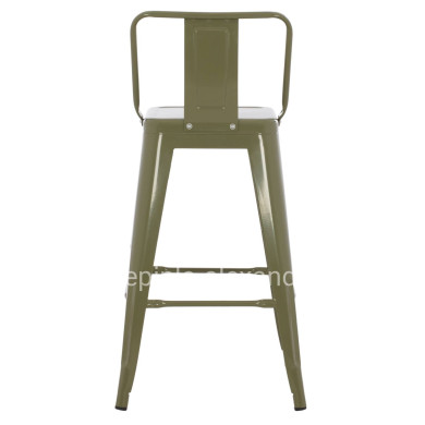 BAR STOOL MEDIUM HEIGHT MELITA-PRO HM8574.43 METAL IN DARK OLIVE GREEN 43x43x88Hcm.