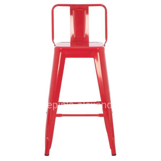 BAR STOOL MEDIUM HEIGHT MELITA-PRO HM8574.44 METAL IN RED 43x43x88Hcm.