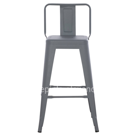 BAR STOOL MEDIUM HEIGHT MELITA-PRO HM8574.50 METAL IN GREY 43x43x88Hcm.