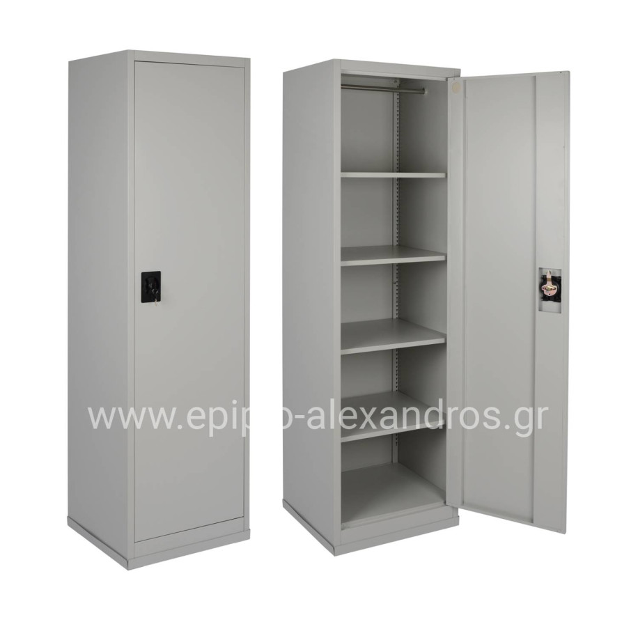 WARDROBE 1-DOOR METALLIC WITH LOCK OVIEDO HM5117.11 GREY 50x45x185Hcm.