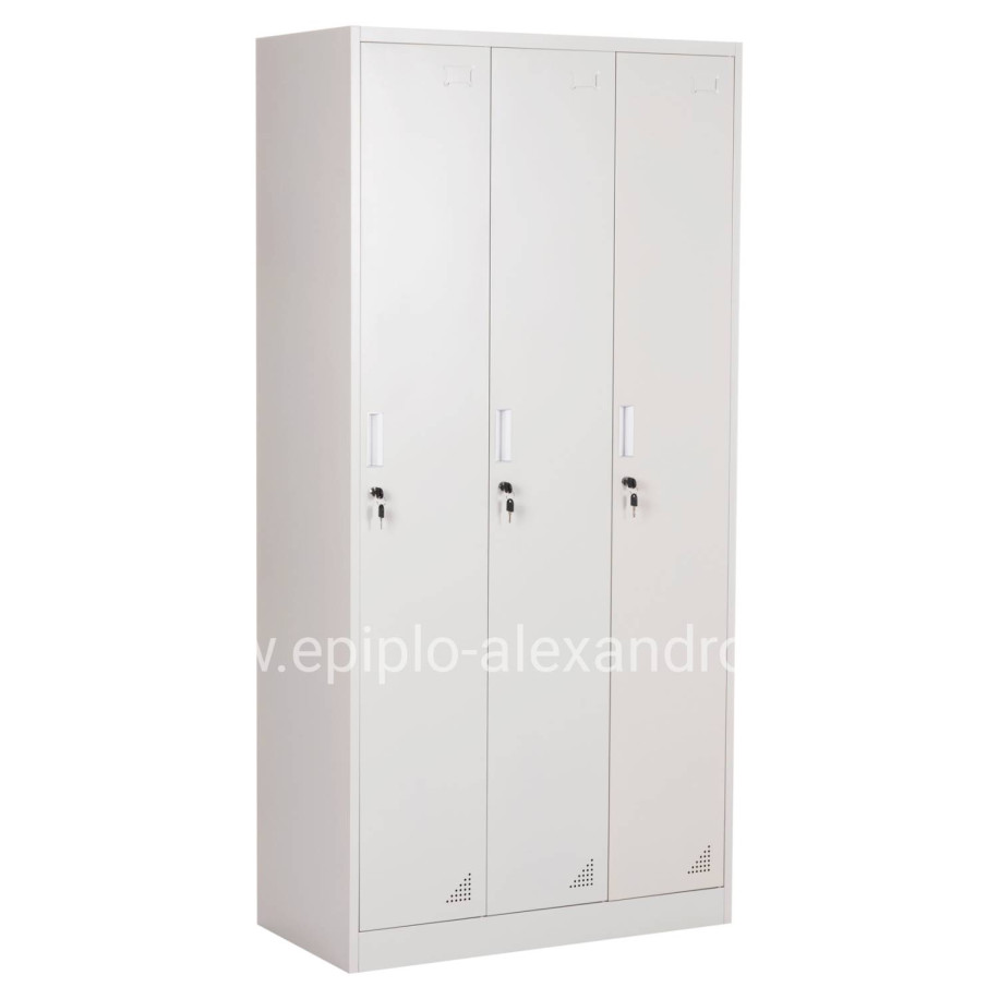METAL TRIPLE LOCKER WITH KEYLOCKS ALTONA HM5634.11 GREY 90x45x185Hcm.
