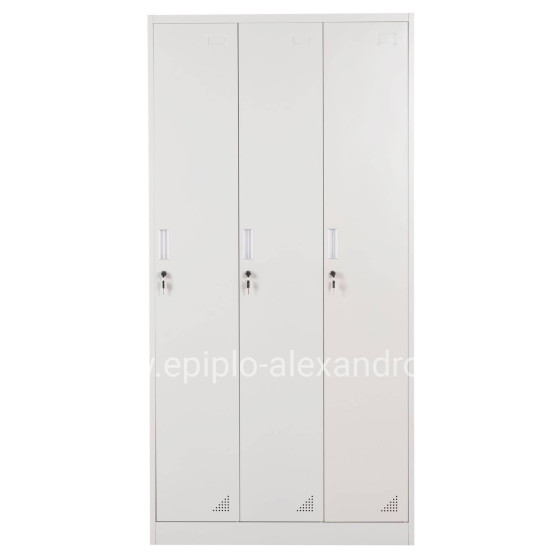METAL TRIPLE LOCKER WITH KEYLOCKS ALTONA HM5634.11 GREY 90x45x185Hcm.