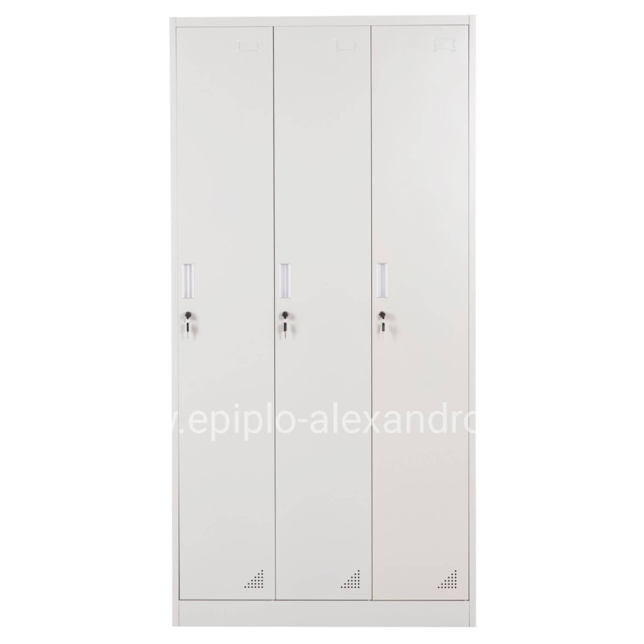 METAL TRIPLE LOCKER WITH KEYLOCKS ALTONA HM5634.11 GREY 90x45x185Hcm.