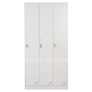 ΜΕΤΑΛΛΙΚΟΣ ΤΡΙΠΛΟΣ ΦΟΡΙΑΜΟΣ ΜΕ ΚΛΕΙΔΑΡΙΕΣ ALTONA HM5634.11 ΓΚΡΙ 90x45x185Υεκ.