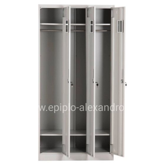 METAL TRIPLE LOCKER WITH KEYLOCKS ALTONA HM5634.11 GREY 90x45x185Hcm.