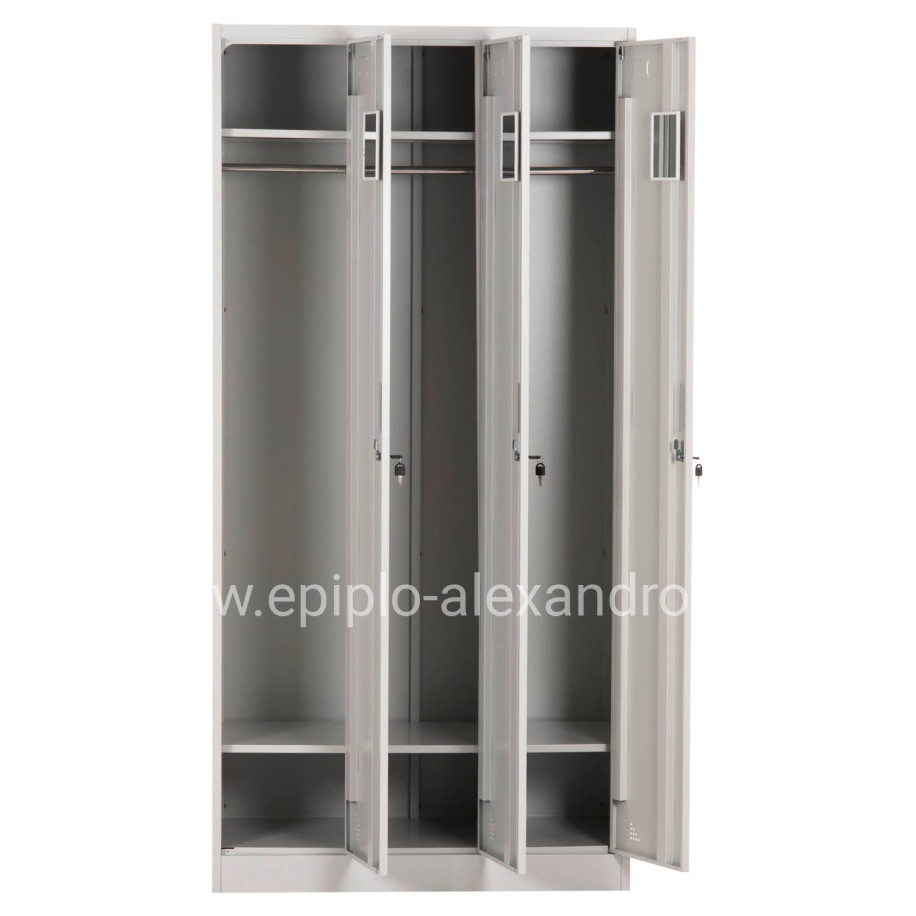 METAL TRIPLE LOCKER WITH KEYLOCKS ALTONA HM5634.11 GREY 90x45x185Hcm.