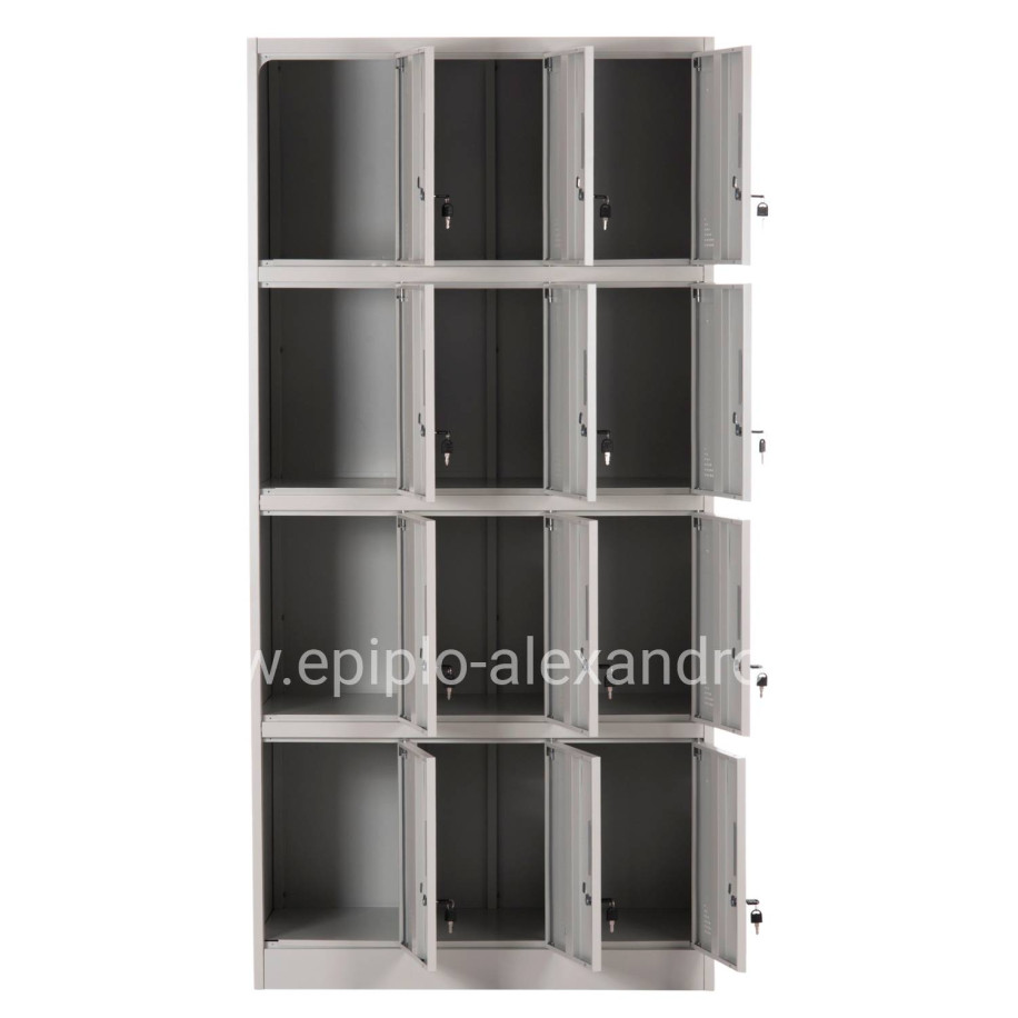 LOCKER METALLIC WITH 12 CABINETS WITH KEY LOCKS BEXLEY HM5637.11 LIGHT GREY 90x45x185Hcm.