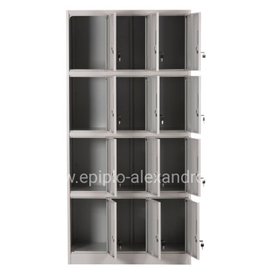 LOCKER METALLIC WITH 12 CABINETS WITH KEY LOCKS BEXLEY HM5637.11 LIGHT GREY 90x45x185Hcm.