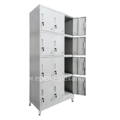 LOCKER METALLIC BEXLEY HM21105.01 WITH LEGS - 12 CABINETS WITH KEY LOCKS IN LIGHT GREY 90x40x195Hcm.