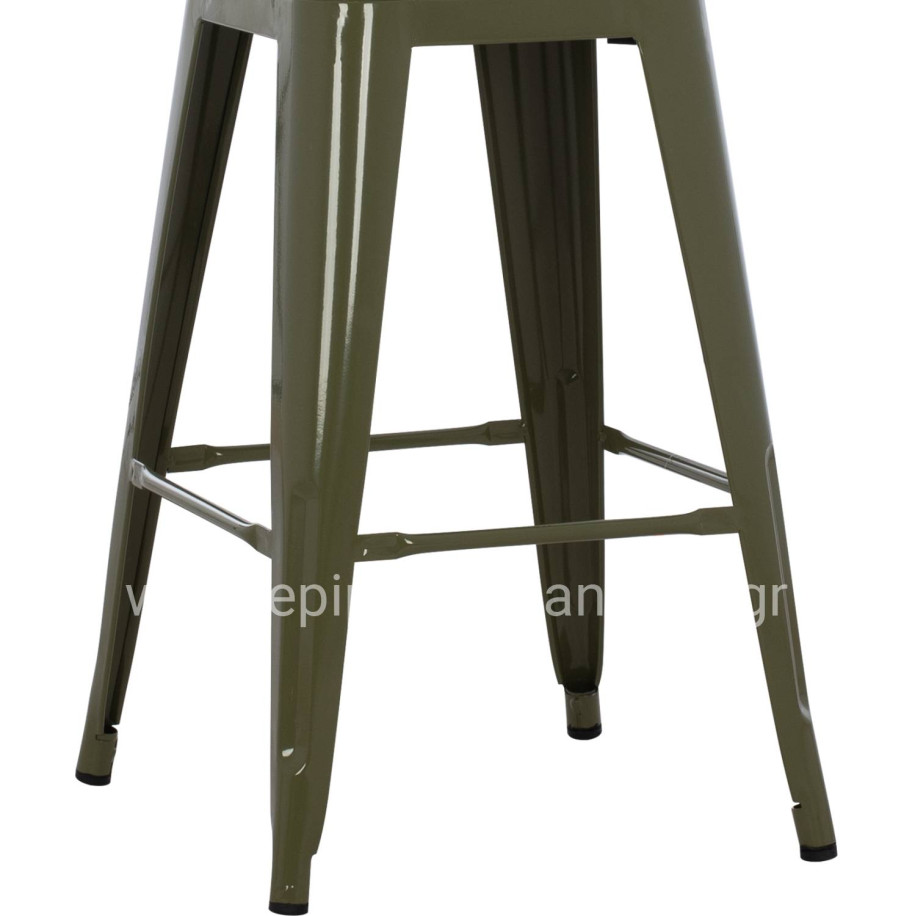 BAR STOOL MEDIUM HEIGHT MELITA-PRO HM8573.43 METAL IN DARK OLIVE GREEN 43x43x67Hcm.