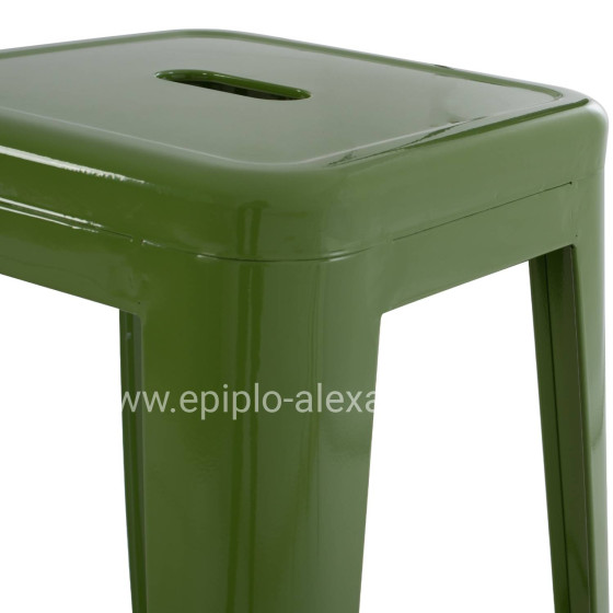 ΣΚΑΜΠΟ ΜΠΑΡ ΜΕΤΑΛΛΙΚΟ MELITA-PRO HM8642.53 ΣΕ LIGHT OLIVE GREEN 43x43x78Υεκ.