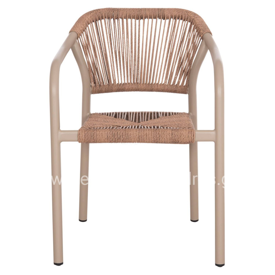 ΠΟΛΥΘΡΟΝΑ ΑΛΟΥΜΙΝΙΟΥ LUCCI HM6266.02 MOKA ΣΚΕΛΕΤΟΣ-P.E.RATTAN ΦΥΣΙΚΟ 58x56x79Υεκ