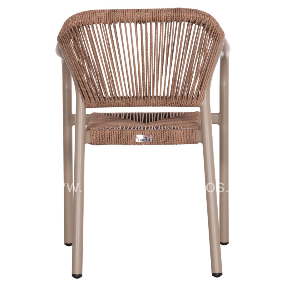 ΠΟΛΥΘΡΟΝΑ ΑΛΟΥΜΙΝΙΟΥ LUCCI HM6266.02 MOKA ΣΚΕΛΕΤΟΣ-P.E.RATTAN ΦΥΣΙΚΟ 58x56x79Υεκ