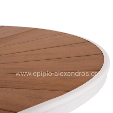 ΤΡΑΠΕΖΙ ΕΞΩΤ.ΧΩΡΟΥ TELAMO HM6288.02 ΑΛΟΥΜΙΝΙΟ ΛΕΥΚΟ & POLYWOOD 160X90Χ73.5Υεκ.