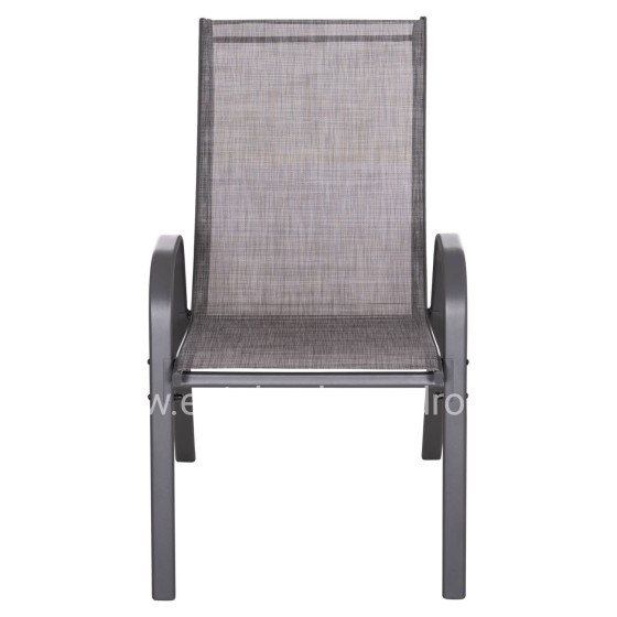 OUTDOOR ARMCHAIR LEON HM5000.41 GREY METAL FRAME & TEXTILENE-4PCS SET- 55x70x91Hcm.