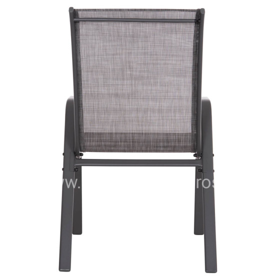 OUTDOOR ARMCHAIR LEON HM5000.41 GREY METAL FRAME & TEXTILENE-4PCS SET- 55x70x91Hcm.
