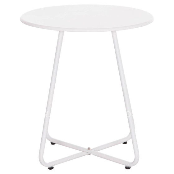 SIDE TABLE ROUND SAMMON HM6271.02 METAL IN WHITE COLOR Φ45x50Hcm.