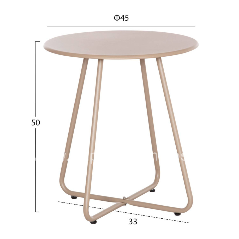 SIDE TABLE ROUND SAMMON HM6271.03 METAL IN CAPPUCCINO COLOR Φ45x50Hcm.