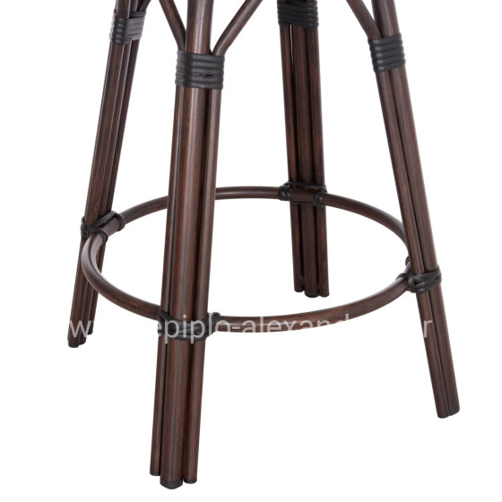 ΣΚΑΜΠΟ ΑΛΟΥΜΙΝΙΟΥ ΜΕΣ.ΥΨΟΥΣ CHINO HM6286.01 BAMBOO LOOK & TEXTILENE ΚΑΦΕ 43x43x65Υεκ