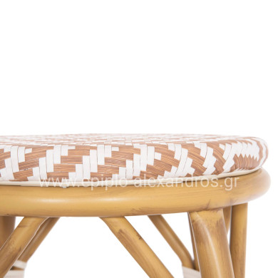 ALUMINUM MEDIUM HEIGHT BAR STOOL CHINO HM6286.04 BAMBOO LOOK IN NATURAL & TEXTILENE 43x43x65Hcm.