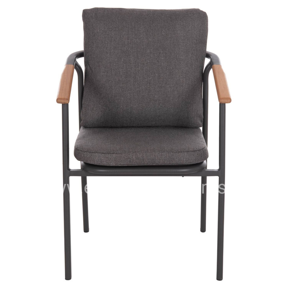 ALUMINUM DINING CHAIR SENTI HM6204.01 FRAME & OLEFIN FABRIC IN DARK GREY 60x55.5x90Hcm.