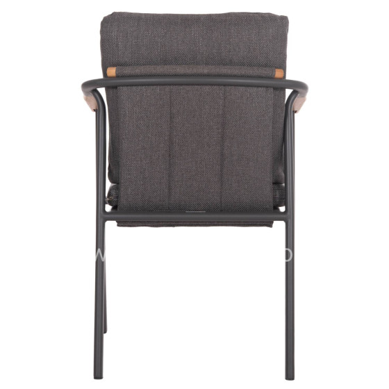 ALUMINUM DINING CHAIR SENTI HM6204.01 FRAME & OLEFIN FABRIC IN DARK GREY 60x55.5x90Hcm.
