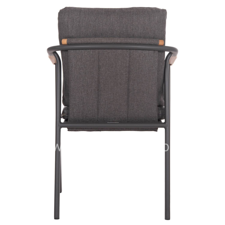 ALUMINUM DINING CHAIR SENTI HM6204.01 FRAME & OLEFIN FABRIC IN DARK GREY 60x55.5x90Hcm.