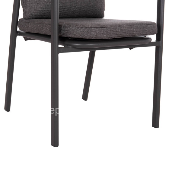 ALUMINUM DINING CHAIR SENTI HM6204.01 FRAME & OLEFIN FABRIC IN DARK GREY 60x55.5x90Hcm.