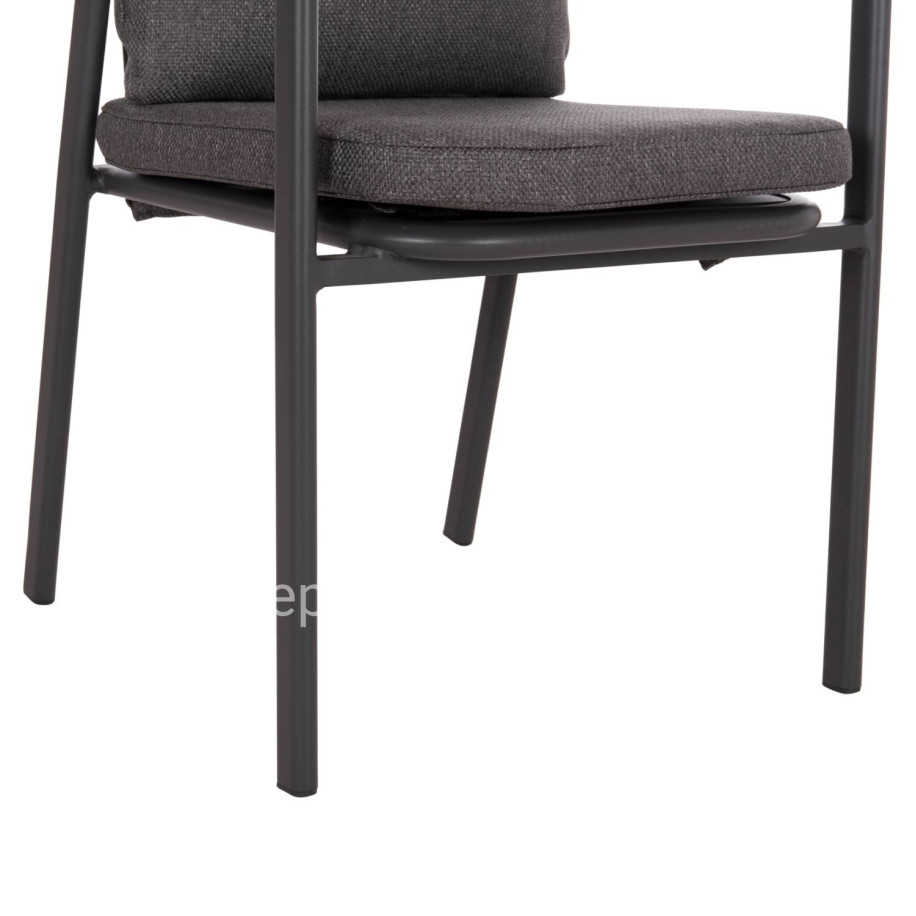 ALUMINUM DINING CHAIR SENTI HM6204.01 FRAME & OLEFIN FABRIC IN DARK GREY 60x55.5x90Hcm.