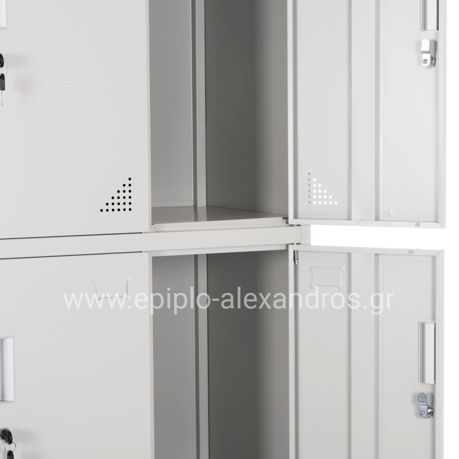 LOCKER METALLIC MALMOE HM5636.11 9 CABINETS WITH KEY LOCKS IN LIGHT GREY 90x45x185Hcm.