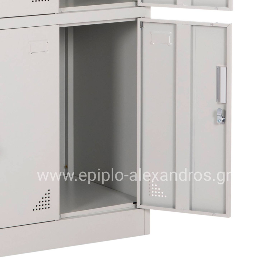 LOCKER METALLIC MALMOE HM5636.11 9 CABINETS WITH KEY LOCKS IN LIGHT GREY 90x45x185Hcm.