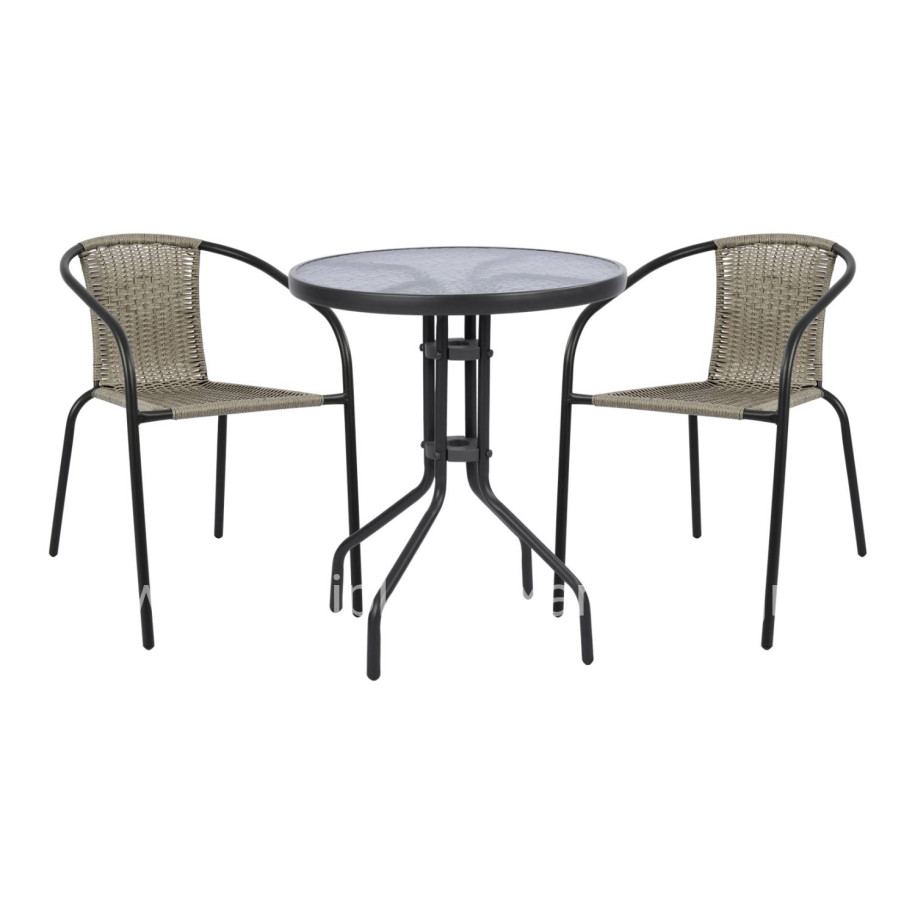 ΣΕΤ ΕΞΩΤ.ΧΩΡΟΥ 3ΤΜΧ LIMA HM21110 ΤΡΑΠΕΖΙ ΜΕ 2 ΠΟΛΥΘΡΟΝΕΣ- ΓΚΡΙ ΧΡΩΜΑ