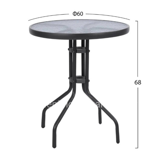 OUTDOOR DINING SET 3PCS LIMA HM21110 TABLE & 2 ARMCHAIRS- GREY COLOR