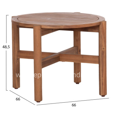 OUTDOOR ROUND COFFEE TABLE SANJI HM6222 ACACIA WOOD IN NATURAL COLOR Φ66x48.5Hcm