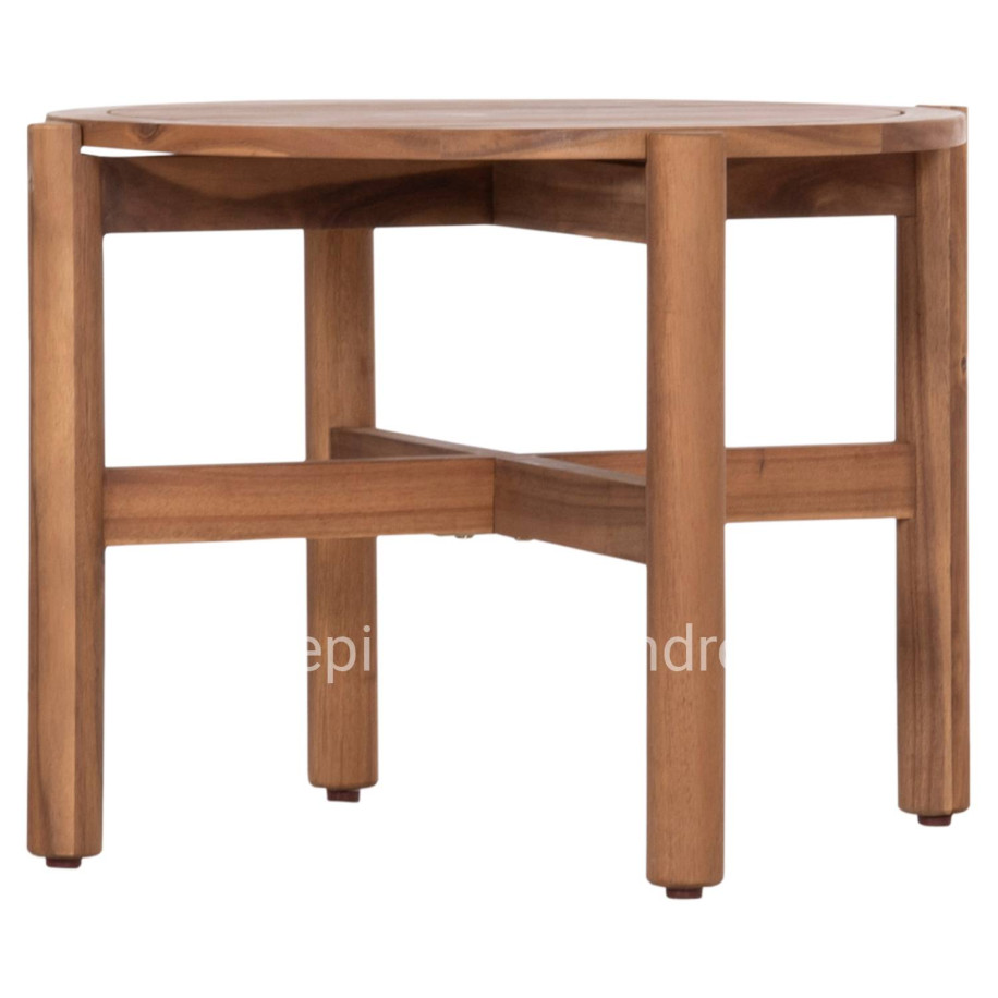 ΤΡΑΠΕΖΙ ΧΑΜΗΛΟ ΕΞ.ΧΩΡΟΥ ΣΤΡΟΓΓΥΛΟ SANJI HM6222 ΞΥΛΟ ΑΚΑΚΙΑΣ ΣΕ ΦΥΣΙΚΟ Φ66x48.5Υεκ.