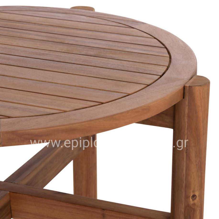 OUTDOOR ROUND COFFEE TABLE SANJI HM6222 ACACIA WOOD IN NATURAL COLOR Φ66x48.5Hcm