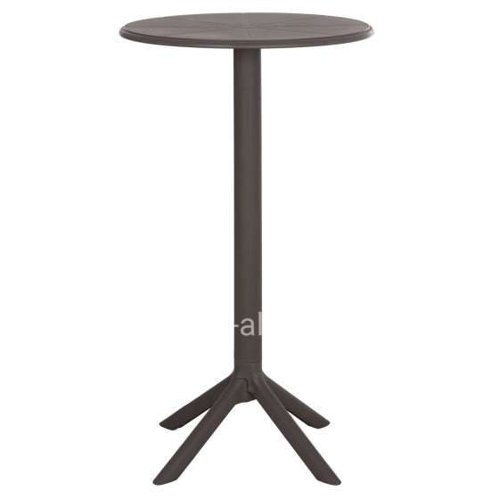BAR TABLE ROUND TERRIN HM6126.15 POLYPROPYLENE IN DARK OLIVE GREEN Φ60x106Hcm.
