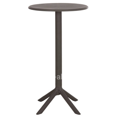 BAR TABLE ROUND TERRIN HM6126.15 POLYPROPYLENE IN DARK OLIVE GREEN Φ60x106Hcm.