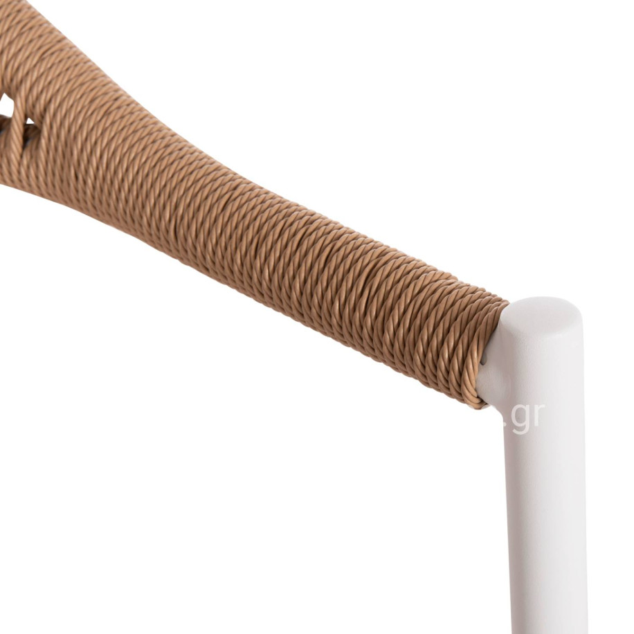 ΠΟΛΥΘΡΟΝΑ BERG HM6284.01 ΑΛΟΥΜΙΝΙΟ & TEXTILENE ΛΕΥΚΟ--P.E.TWISTED RATTAN 55x56x79Υεκ