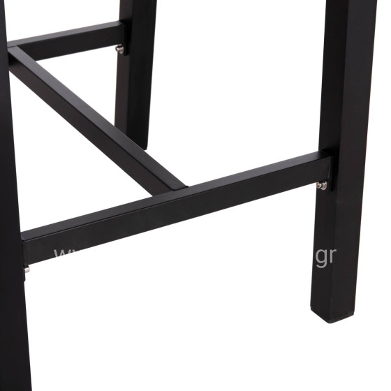 BAR STOOL MEDIUM HEIGHT HOWARD HM5791.23 ALUMINUM IN BLACK--DARK GREY ROPE 47.5x55x94.5Hcm.