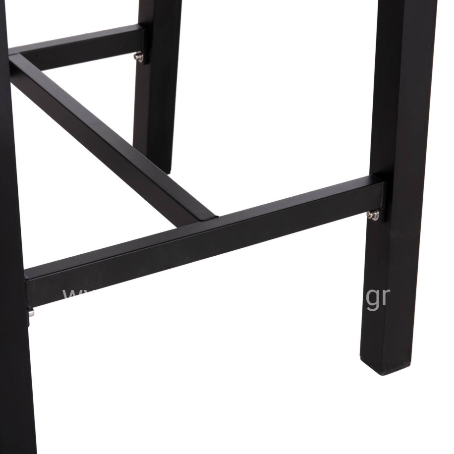 BAR STOOL MEDIUM HEIGHT HOWARD HM5791.23 ALUMINUM IN BLACK--DARK GREY ROPE 47.5x55x94.5Hcm.